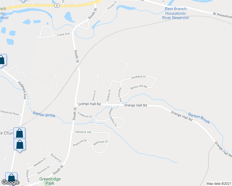 map of restaurants, bars, coffee shops, grocery stores, and more near 41 Patricia Avenue in Dalton