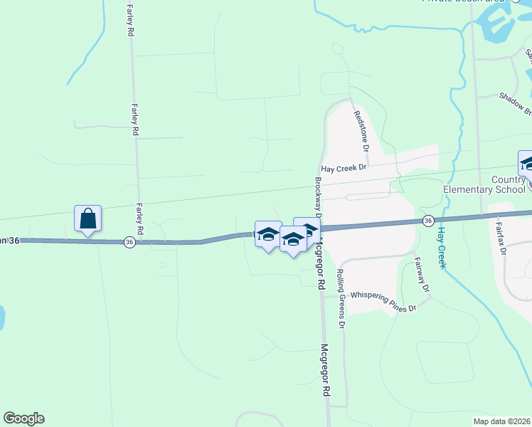 map of restaurants, bars, coffee shops, grocery stores, and more near 9432 Maple Run Court in Pinckney