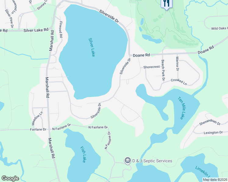 map of restaurants, bars, coffee shops, grocery stores, and more near 9428 Silverside in South Lyon
