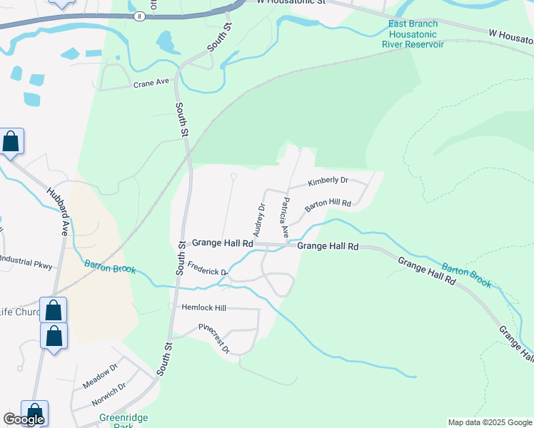 map of restaurants, bars, coffee shops, grocery stores, and more near 41 Patricia Avenue in Dalton