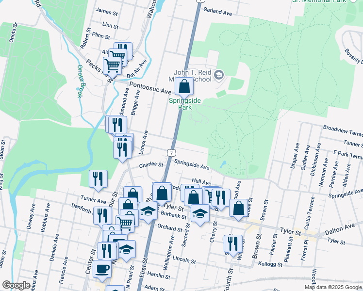 map of restaurants, bars, coffee shops, grocery stores, and more near in Pittsfield