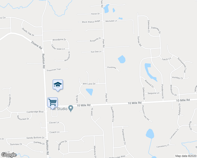 map of restaurants, bars, coffee shops, grocery stores, and more near 9700 Annabelle Court in South Lyon