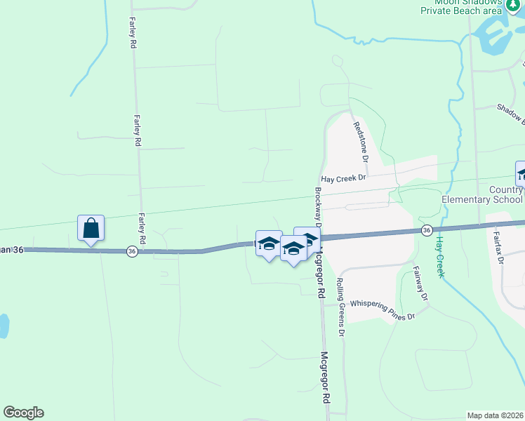 map of restaurants, bars, coffee shops, grocery stores, and more near 9432 Maple Run Court in Pinckney