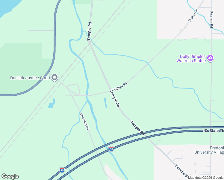 map of restaurants, bars, coffee shops, grocery stores, and more near 4620 County Road 98W in Dunkirk