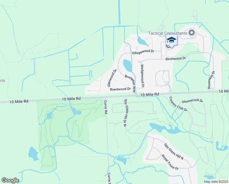 map of restaurants, bars, coffee shops, grocery stores, and more near 24322 Glenwood Drive in South Lyon