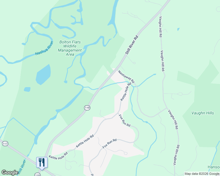 map of restaurants, bars, coffee shops, grocery stores, and more near 289 Still River Road in Bolton