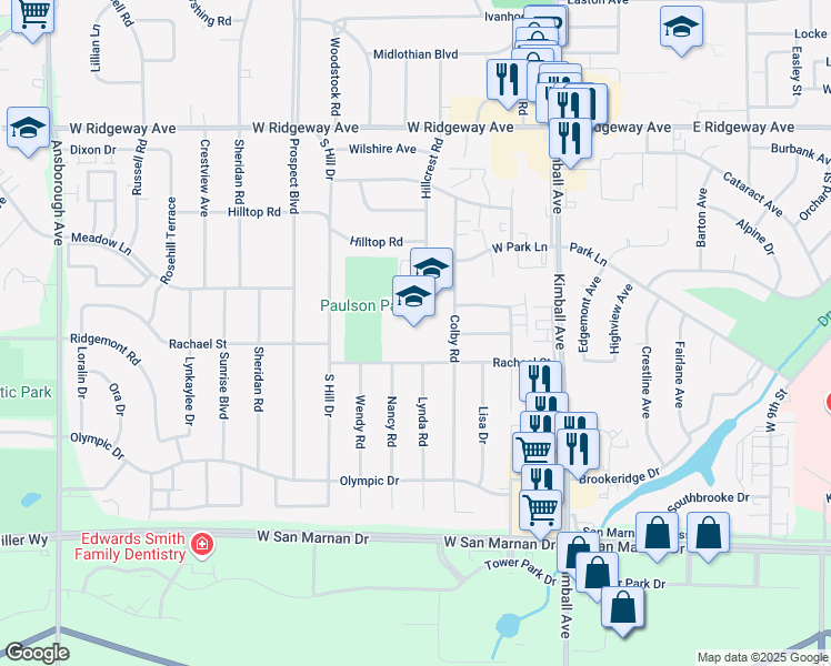 map of restaurants, bars, coffee shops, grocery stores, and more near 312 Rachael Street in Waterloo