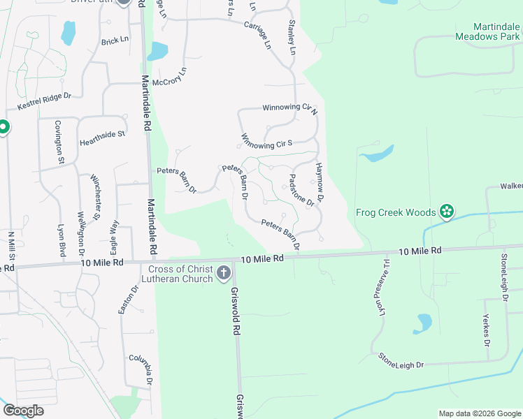 map of restaurants, bars, coffee shops, grocery stores, and more near 24488 Ridge Pole Court in South Lyon