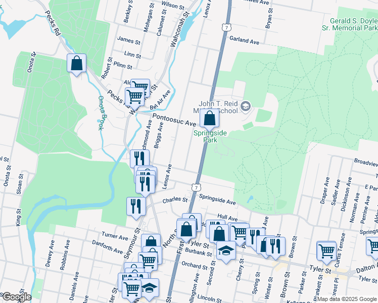map of restaurants, bars, coffee shops, grocery stores, and more near 13 Montgomery Avenue Extension in Pittsfield