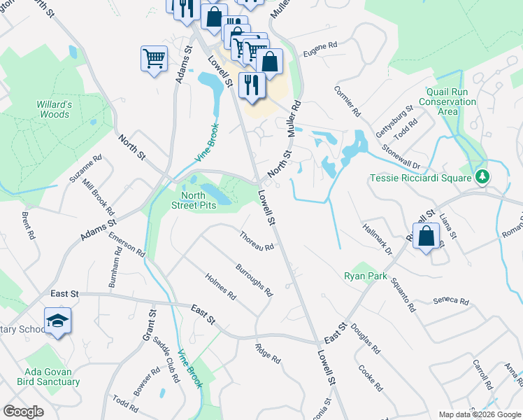 map of restaurants, bars, coffee shops, grocery stores, and more near 153 North Street in Lexington