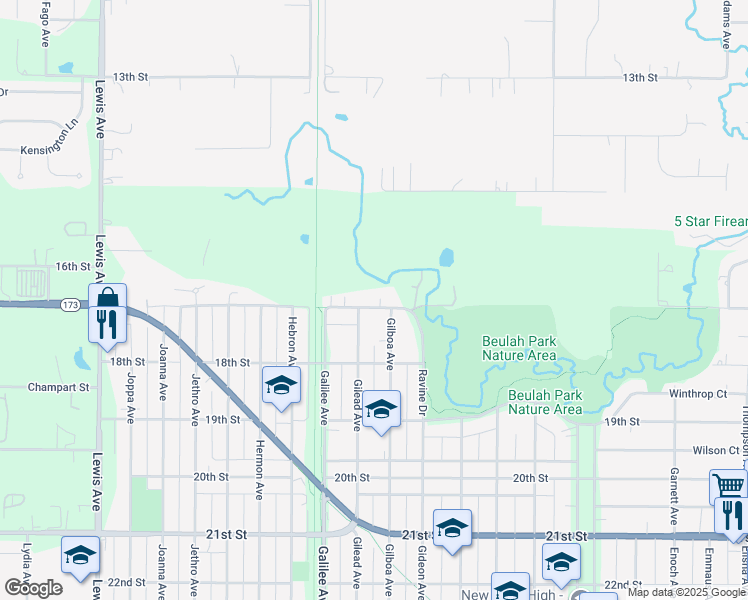 map of restaurants, bars, coffee shops, grocery stores, and more near 2206 Ravine Drive in Zion