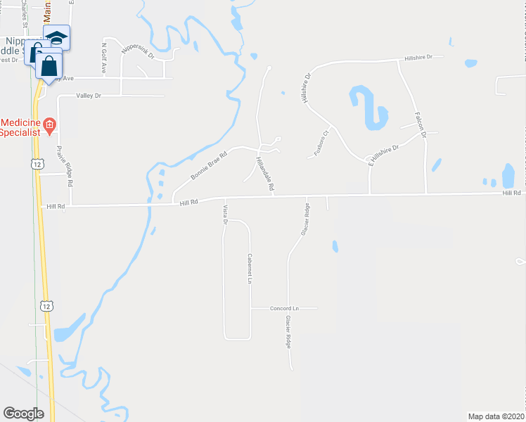 map of restaurants, bars, coffee shops, grocery stores, and more near 4905 Hill Road in Richmond