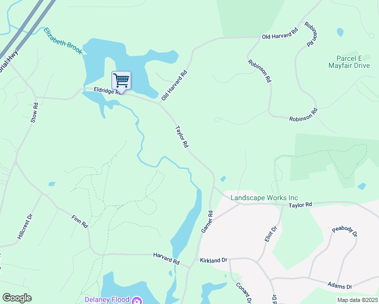 map of restaurants, bars, coffee shops, grocery stores, and more near 499 Taylor Road in Stow