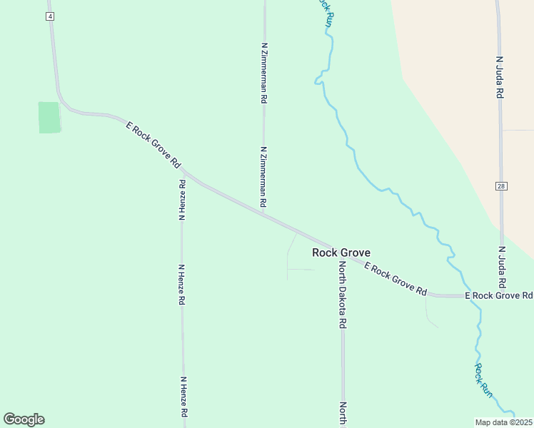 map of restaurants, bars, coffee shops, grocery stores, and more near 5006 County Highway 4 in Rock City