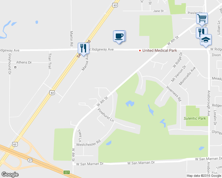 map of restaurants, bars, coffee shops, grocery stores, and more near 3470 Kingswood Place in Waterloo