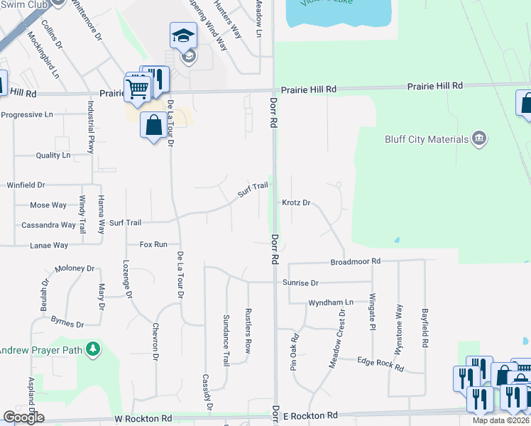 map of restaurants, bars, coffee shops, grocery stores, and more near 14115 Nautical Court in South Beloit