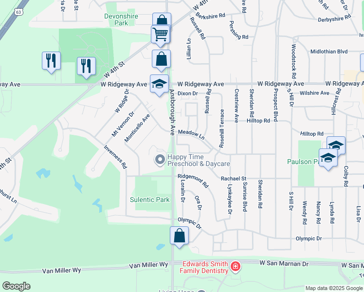 map of restaurants, bars, coffee shops, grocery stores, and more near 1129 Lantern Square in Waterloo