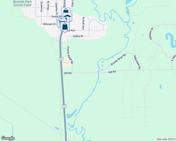 map of restaurants, bars, coffee shops, grocery stores, and more near 5700 Hill Road in Richmond