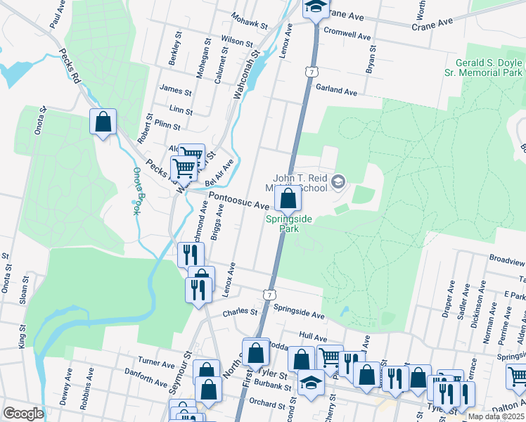 map of restaurants, bars, coffee shops, grocery stores, and more near 51 Montgomery Avenue Extension in Pittsfield