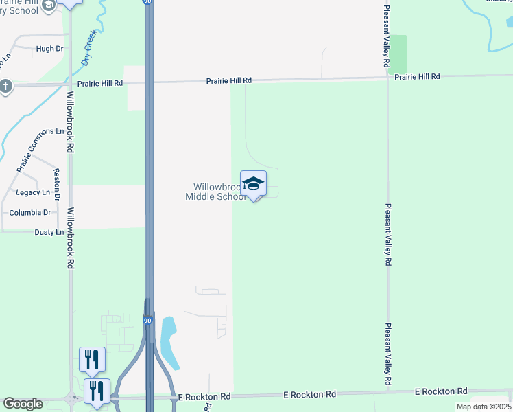 map of restaurants, bars, coffee shops, grocery stores, and more near 6605 Prairie Hill Road in South Beloit