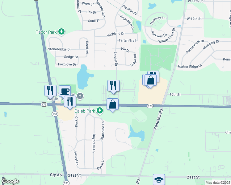 map of restaurants, bars, coffee shops, grocery stores, and more near 1523 Anderson Trail in Zion
