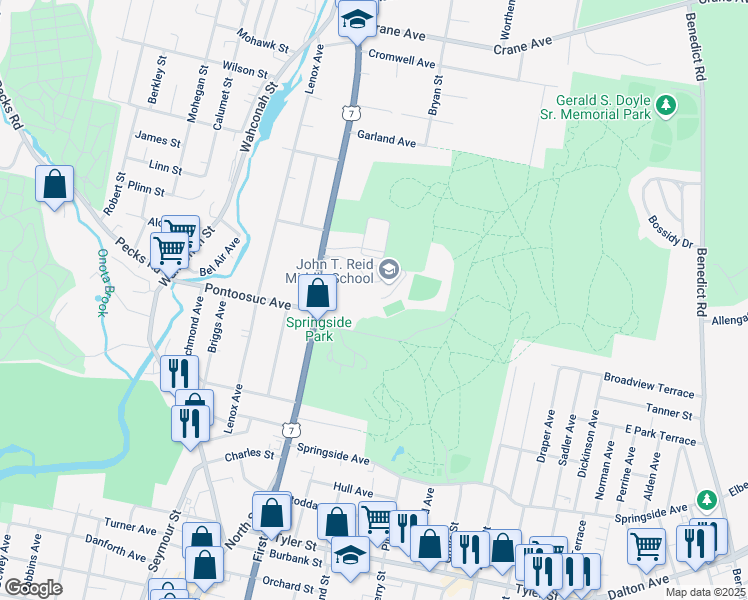 map of restaurants, bars, coffee shops, grocery stores, and more near 950 North Street in Pittsfield
