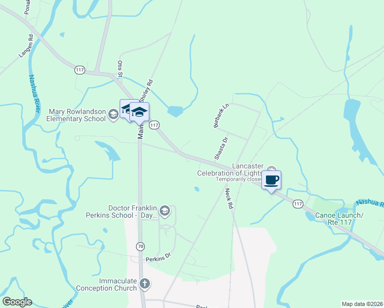 map of restaurants, bars, coffee shops, grocery stores, and more near 7 7 Bridge Road in Lancaster