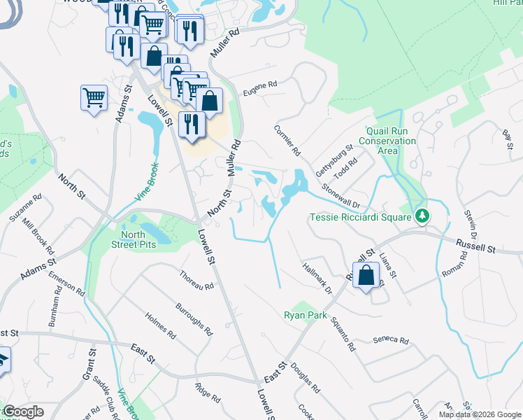 map of restaurants, bars, coffee shops, grocery stores, and more near 15 Sorelle Place in Lexington