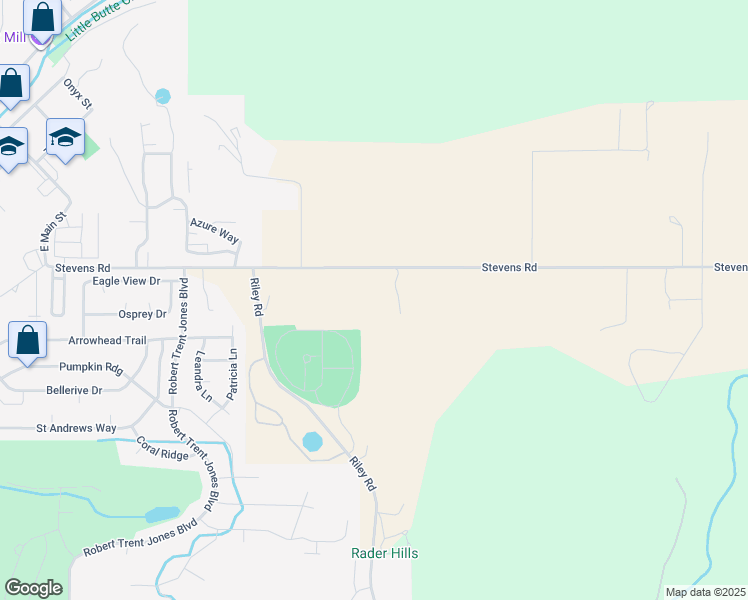 map of restaurants, bars, coffee shops, grocery stores, and more near 1214 Stevens Road in Eagle Point