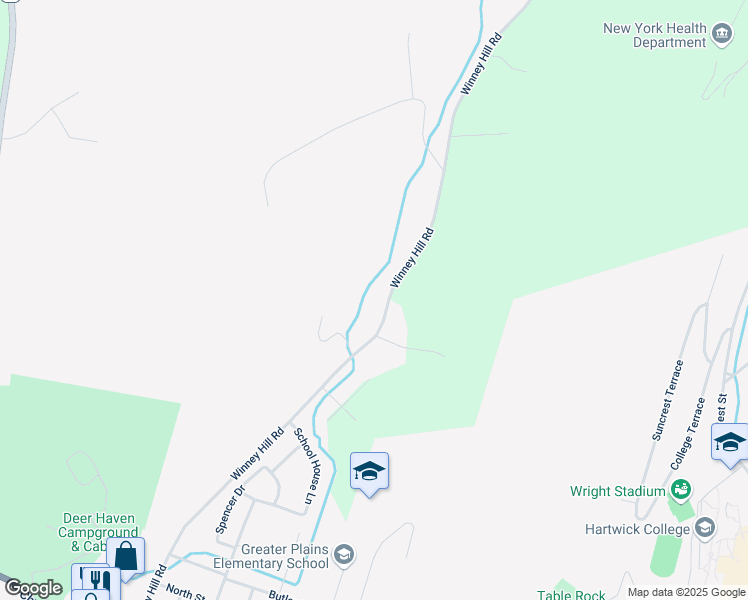 map of restaurants, bars, coffee shops, grocery stores, and more near 60-82 Winney Hill Road in Oneonta