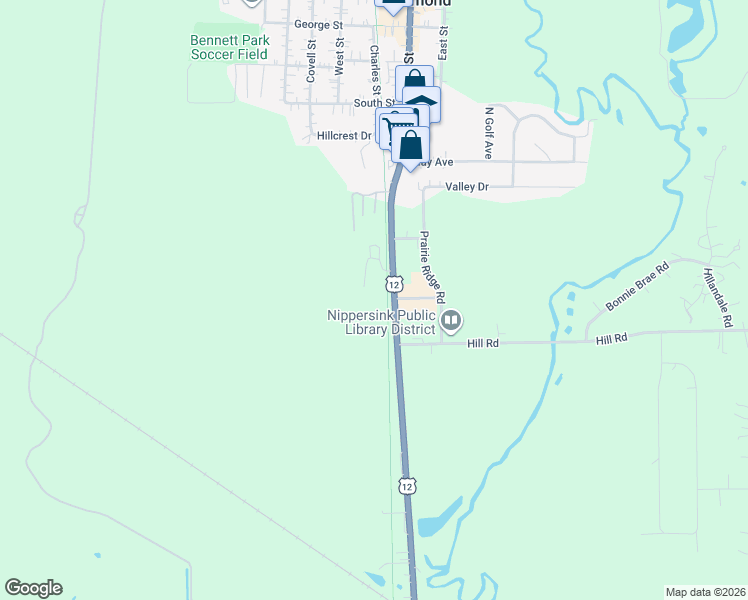 map of restaurants, bars, coffee shops, grocery stores, and more near 9613 U.S. 12 in Richmond