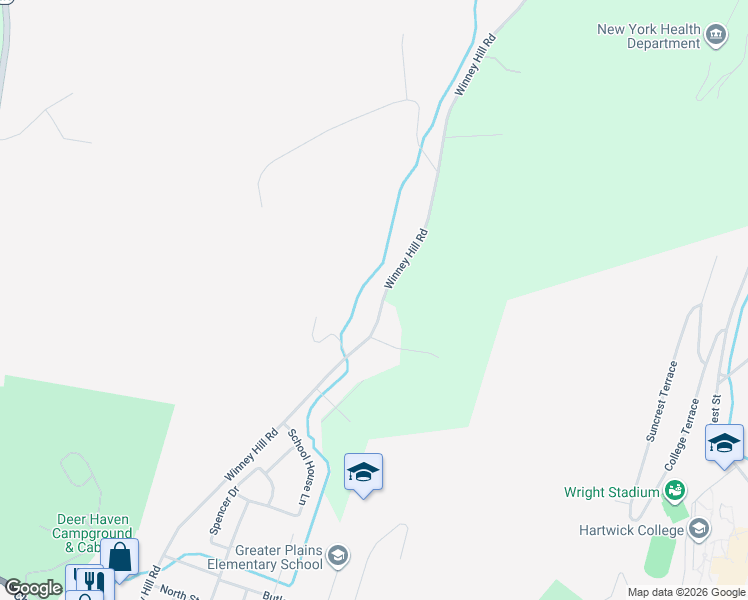 map of restaurants, bars, coffee shops, grocery stores, and more near 297 Winney Hill Road in Oneonta