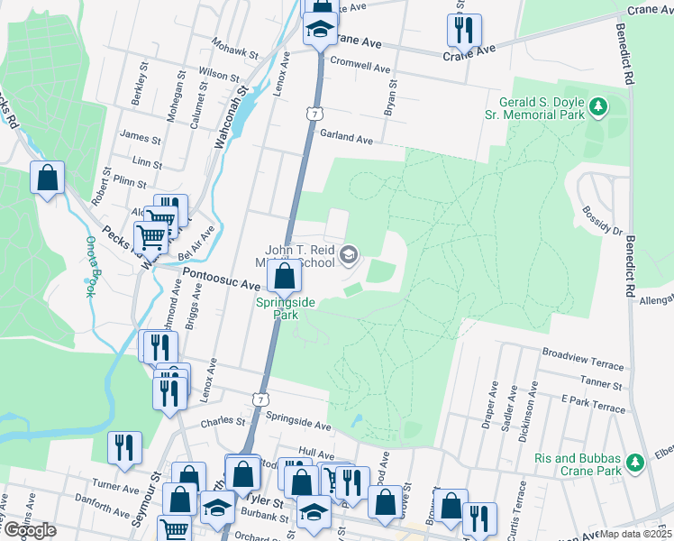 map of restaurants, bars, coffee shops, grocery stores, and more near 950 North Street in Pittsfield