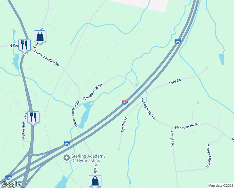 map of restaurants, bars, coffee shops, grocery stores, and more near 39 Flanagan Hill Road in Sterling