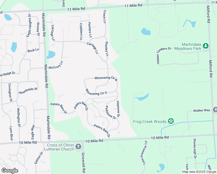 map of restaurants, bars, coffee shops, grocery stores, and more near 58601 Winnowing Circle South in South Lyon