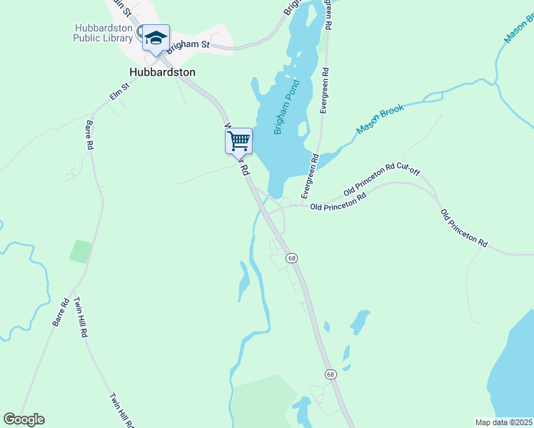 map of restaurants, bars, coffee shops, grocery stores, and more near 5 Old Princeton Road in Hubbardston