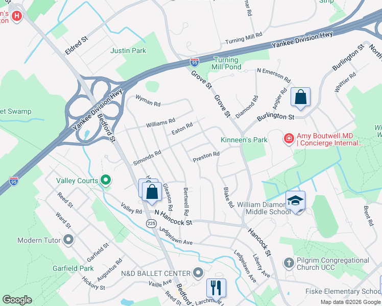 map of restaurants, bars, coffee shops, grocery stores, and more near 16 Nichols Road in Lexington