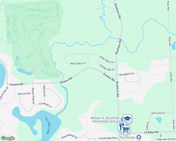 map of restaurants, bars, coffee shops, grocery stores, and more near 9371 Forest Edge Drive in South Lyon