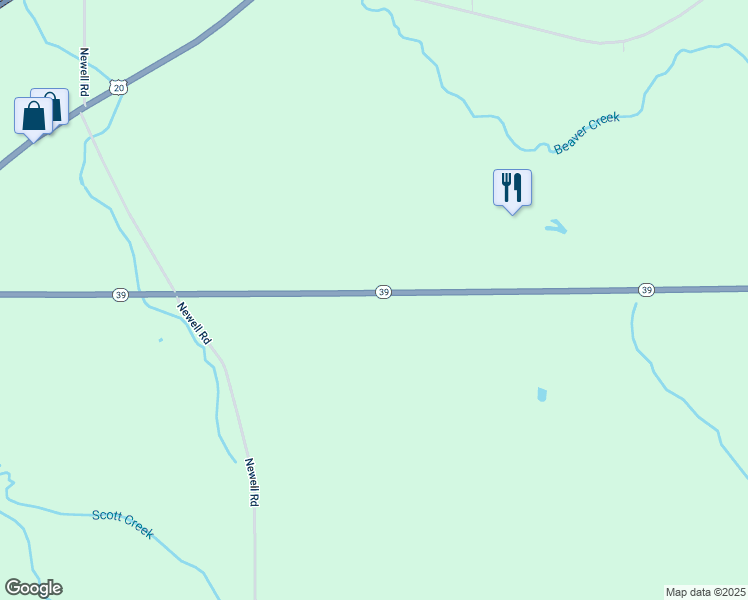 map of restaurants, bars, coffee shops, grocery stores, and more near 2955 New York 39 in Forestville