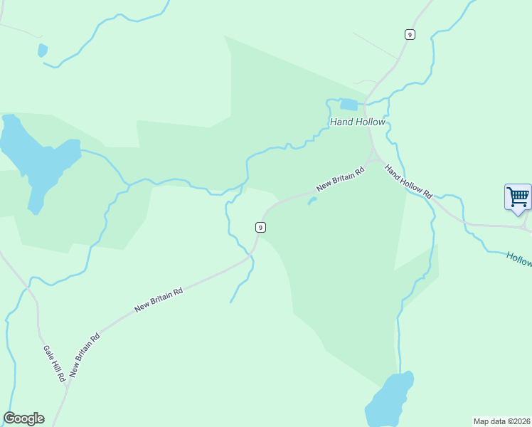 map of restaurants, bars, coffee shops, grocery stores, and more near New Britain Road in East Chatham