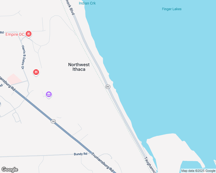 map of restaurants, bars, coffee shops, grocery stores, and more near 909 New York 89 in Ithaca