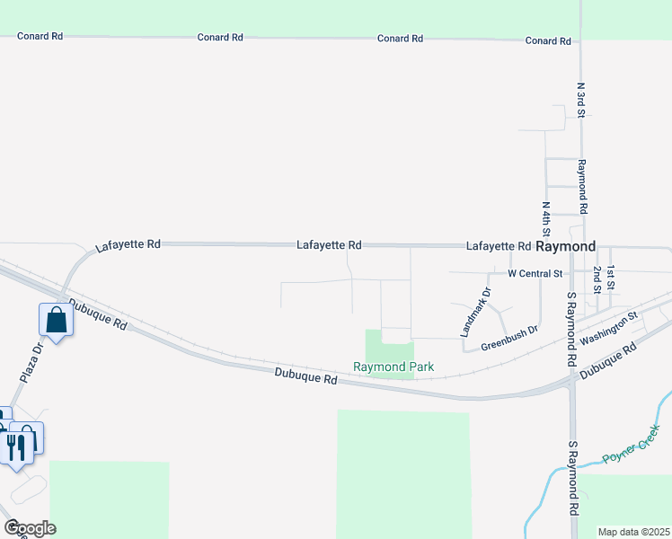 map of restaurants, bars, coffee shops, grocery stores, and more near in Raymond