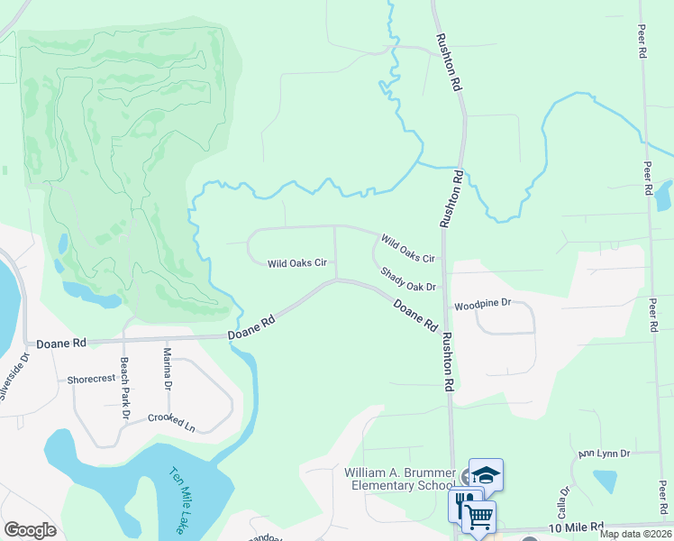 map of restaurants, bars, coffee shops, grocery stores, and more near 9371 Forest Edge Drive in South Lyon