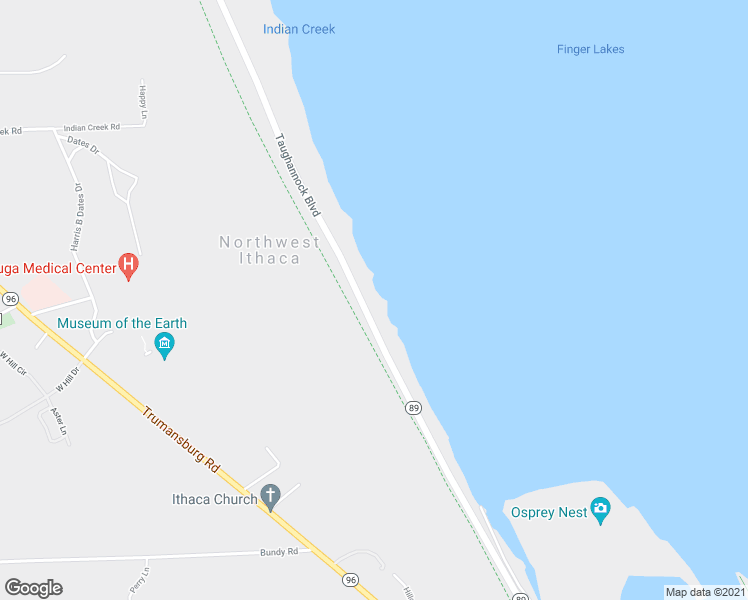 map of restaurants, bars, coffee shops, grocery stores, and more near 909 New York 89 in Ithaca