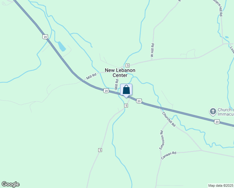 map of restaurants, bars, coffee shops, grocery stores, and more near 875 U.S. 20 in New Lebanon