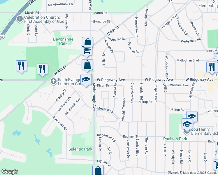 map of restaurants, bars, coffee shops, grocery stores, and more near 3501 Cobblestone Circle in Waterloo