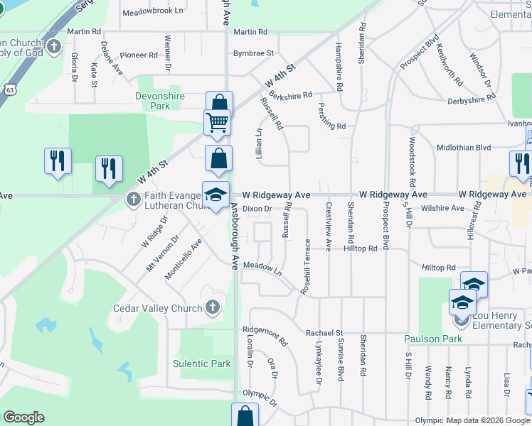 map of restaurants, bars, coffee shops, grocery stores, and more near 3501 Cobblestone Circle in Waterloo