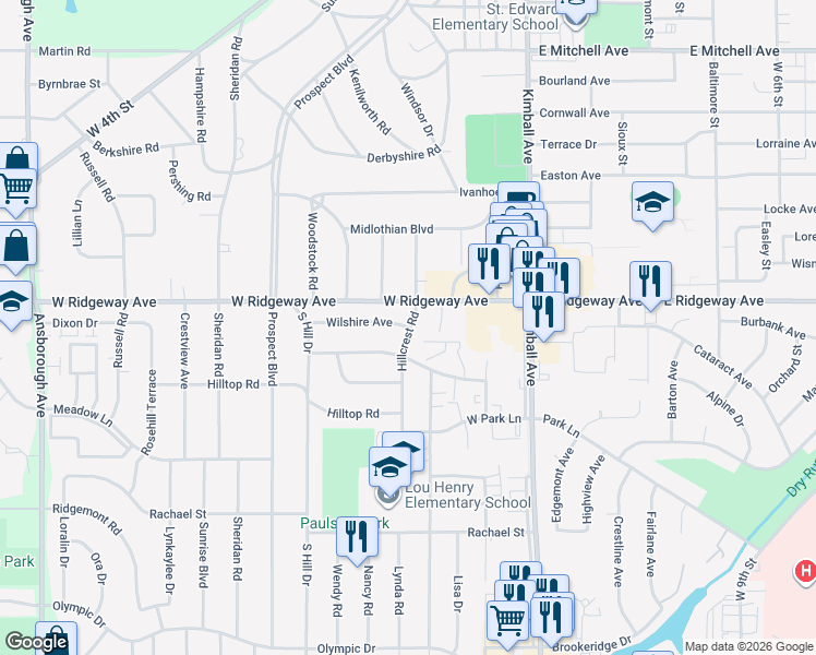 map of restaurants, bars, coffee shops, grocery stores, and more near 410 Glencoe Avenue in Waterloo
