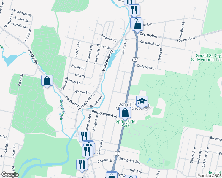 map of restaurants, bars, coffee shops, grocery stores, and more near 193 Lenox Avenue in Pittsfield