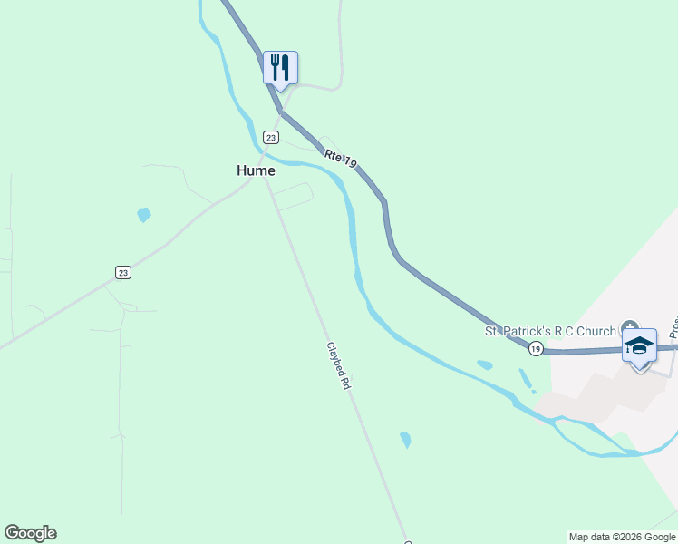 map of restaurants, bars, coffee shops, grocery stores, and more near 10752 Claybed Road in Fillmore
